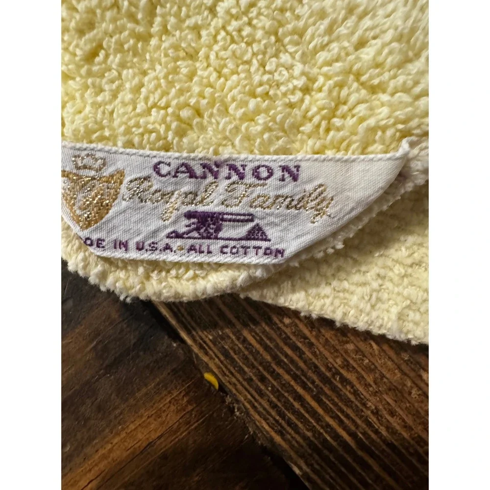 Cannon Royal Family Vintage Towel Set Yellow Floral Roses Cotton 2pc Excellent